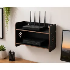 Suporte para Modem e Roteador de Parede em MDF Premium | Organizador de Cabos | GrandCasa
