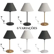 Abajur Minimalista De Ferro Decoração Sala Escritório Quarto Mesa Luminária Bivolt Clean