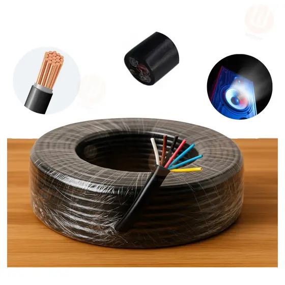 Cabo Rack Movel Paredão Qualidade Malha de Blindagem 100% Cobre Anti Ruído 4 RCA 7 Vias Remoto Positivo e Negativo 10M