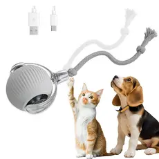 Bola Para Pets Inteligente Interativa Recarregável Bolinha Automática Brinquedo Gatos Cachorro  com Corda