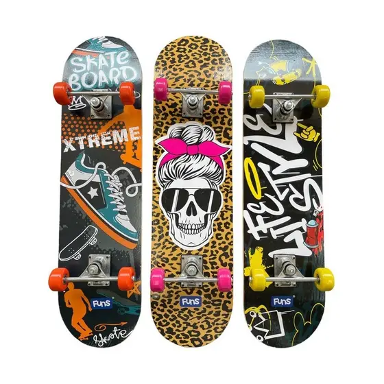 Skate Semi Profissional Menino Menina Até 50kg Completo Truck Juvenil Infantil