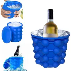 Mini Balde Forma De Gelo Em Silicone Ice Magic copo Capacidade Até 120 cubos por vez