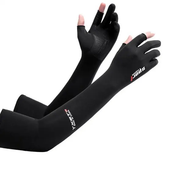 Luvas de Dedo Cortado com Resfriamento SPF50 Meias de Mão de Seda Gelo para Motocicleta MTB Ciclismo