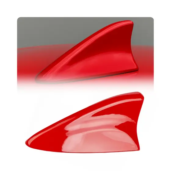 Antena tubarão vermelha universal Shark Fin AM/FM conexão rádio esportivo gps barbatana funcional
