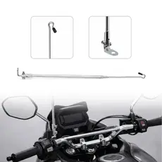 Antena Retrátil Corta-Pipa para Retrovisor de Moto Cromado 6 Estágios Reclinável