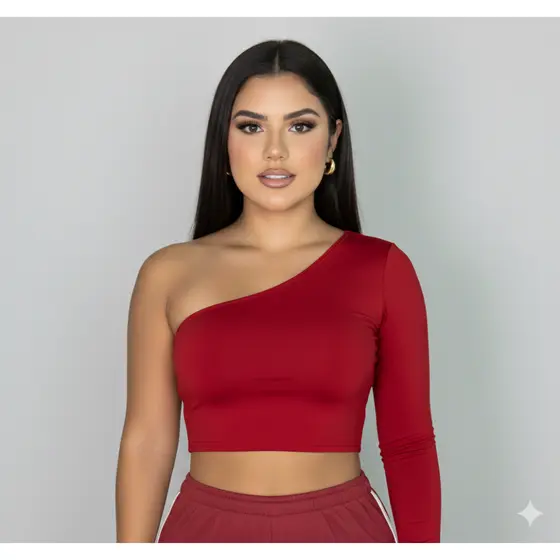 Blusa Cropped Mula Básico Manca Manga Longa Feminino Top Moda Gringa
