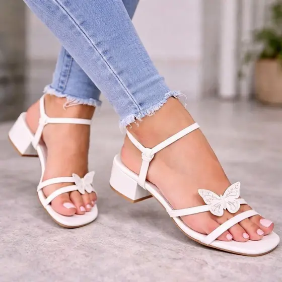 Sandalia Salto Grosso borboleta Promoção