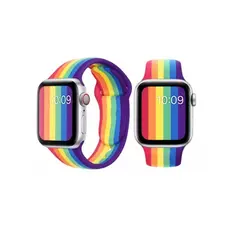 Pulseira De Silicone Para SmartWatch IWatch Estampa Arco-Íris