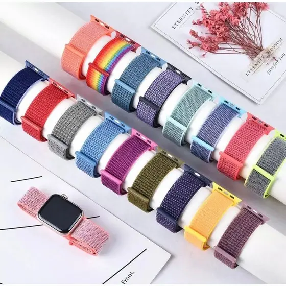 Pulseira Nylon Velcro Para AppleWatch Smartwatch 42/44/45mm 38/40/41mm