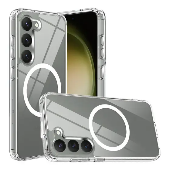 Capa MagSafe Transparente Para Samsung Linha S - S20 Fe/ S21 Fe/ S23 Fe / S23 PLUS/ S23 Ultra