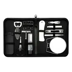 Kit Masculino 12 Peças Em Estojo De Couro Sintético