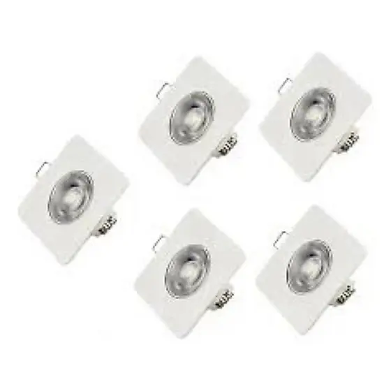 5 Spot Led Luminária Quadrada 5w 9x9cm Branco Frio 6500k
