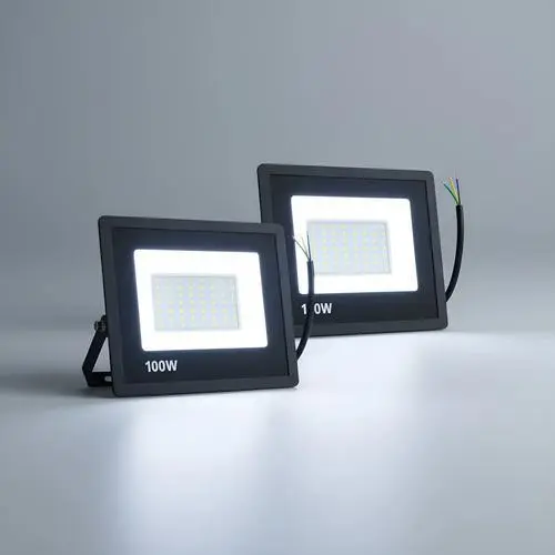 2 Refletor Led 100w Holofote Prova Dagua Potente Med.12x9 Cm