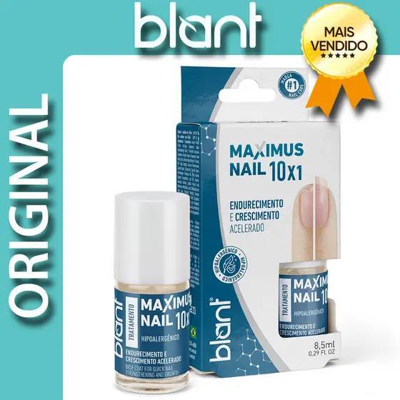 Tratamento Tecnológico Blant Maximus Nail 10×1 Base Fortalecedora 8,5ml Crescimento e Endurecimento