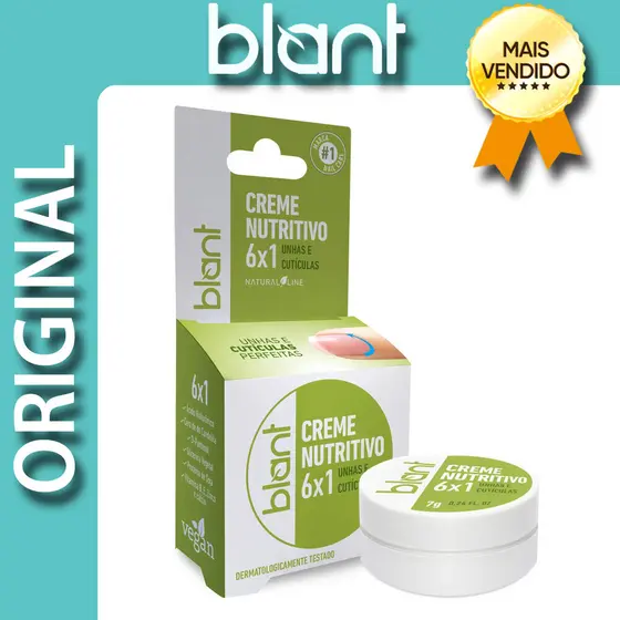 Creme Nutritivo 6x1 para Unhas e Cutículas Vegano 7g - Blant