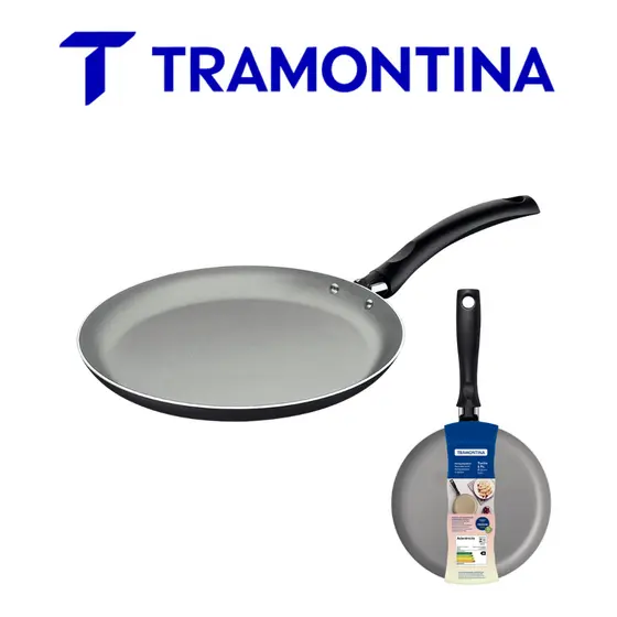 Panquequeira Tramontina Turim Vermelha 22cm - Cozimento Uniforme e Fácil de Limpar