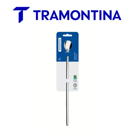 Colher Longa Tramontina Utility para Coquetel em Aço Inox 30cm