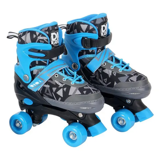 Patins Roller Ajustável Azul P C/ Cadarço e Acessórios DM Toys DMR6550