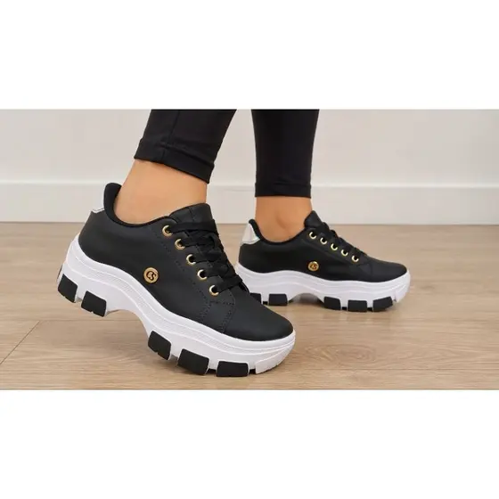 tenis casul feminino plataforma mais conforto e estilo pra seus pés