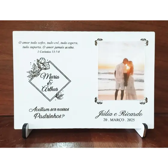 2 Mini Porta Retratos para Casamento em MDF - PERSONALIZADO - Vários modelos