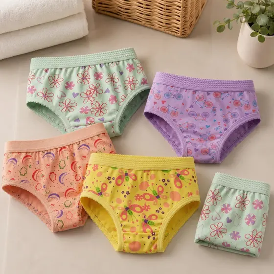 Kit 10 Calcinhas Infantil Menina Bebê Forro 100% Algodão Estampada Envio Imediato Volta às Aulas
