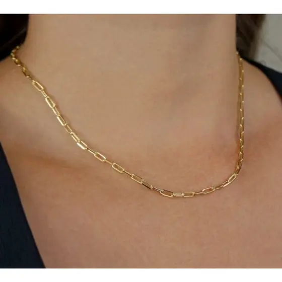 Choker corrente Feminina Cartier Fina moeda antiga dourada aço inox