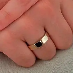 Aliança Casamento Reta 4mm Aço Inoxidável Dourado Unidade
