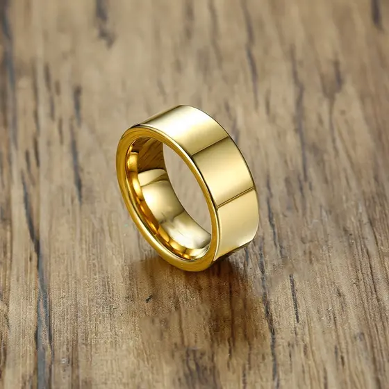Aliança Casamento Reta 6mm Dourada Unidade.
