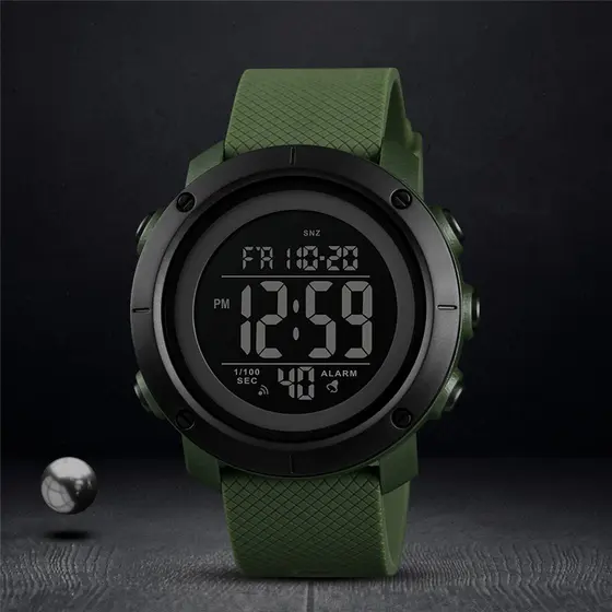 Relógio De Pulso SKMEI Dual Time Digital Esportivo Militar LED À Prova D'água Alarme