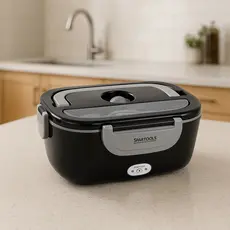 Marmiteira Elétrica Térmica Bivolt Preta 1,5L Portátil com Alça Esquentar Marmita Carro Trabalho Caminhão Para Viagens