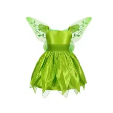 vestido fada sininho com asas infantil para festa fantasia para festa carnaval aniversário