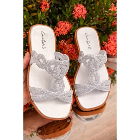 Chinelo Elegante Feminino De Brilho Casual Leve Confortavel Envio Imediato