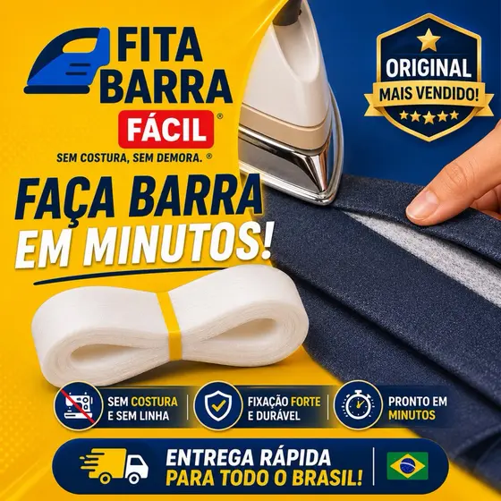 Fita Barra Fácil ® ORIGINAL - bainha Barra Calça Jeans Roupa Bainha cortina Ferro Passar tik tok