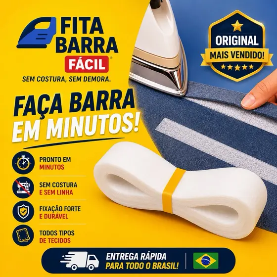 Fita Barra Fácil ® ORIGINAL- bainha Barra Calça Jeans Roupa Bainha cortina Ferro tik tok instagram
