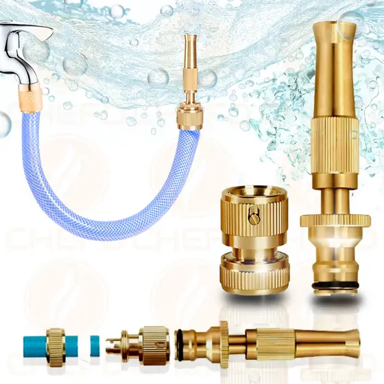 Bico De Mangueira Compressão 1/2 + Conector Esguicho Limpeza alta pressao CHEF D
