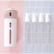 kit 4 Dispenser Portátil De Viagem Para Shampoo Condicmionador Creme Sabonete Líquido Óleo Corporal