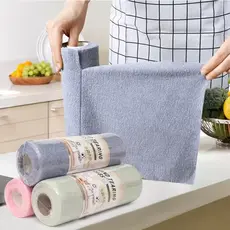 Rolo Pano De Microfibra 20 Peças Destacável Toalha Limpeza Reutilizável Lavar Louça Multiuso Utensílios Cozinha