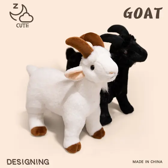 Simulação Cabra Branca Bonito Plushie Ovelhas Brinquedos De Pelúcia Animais Realistas Boneca Presente Aniversário Crianç