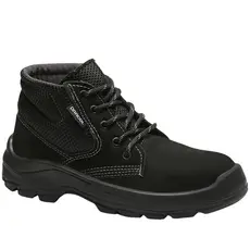 Bota Botina de Segurança Bracol BAEN Bico PVC Nobuck Preto Solado Bidensidade CA e Certificação ABNT