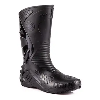 Bota Moto Motociclista Motoboy Motoqueiro Bracol MOTOSAFE Fabricado em PVC Preto Solado Anti Derrapante 100% impermeável