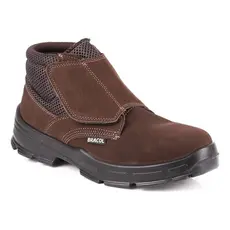 Bota Botina Sapato Calçado de Segurança Bracol BVNNBico PVC Fabricado em Nobuck Marrom Solado Bidensidade Com CA