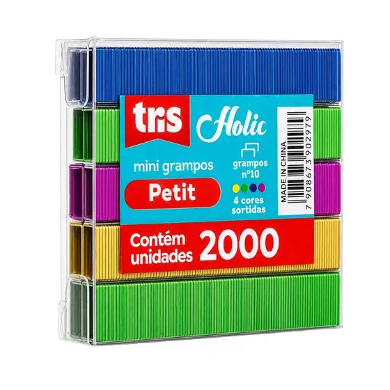 Mini Grampo Colorido Holic C/2000 N°10 TRIS