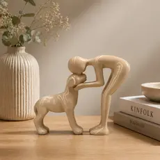 Estátua Cachorro Amor Dono Decoração Minimalista para Sala Escritório Escultura 3D  |Amor Pet
