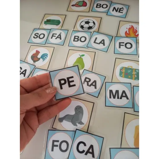 Sílabas Simples - Recurso Pedagógico Imagem e Sílabas - Primeiras Palavras - Jogo Pedagógico Sílabas Simples