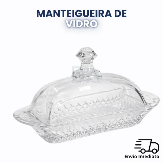 Manteigueira De Vidro Premium Com Tampa Porta Manteiga Elegante E Resistente