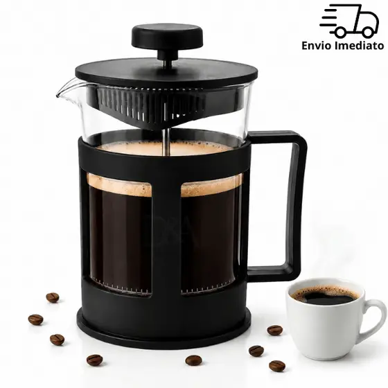 Cafeteira Prensa Francesa 600ml de Vidro com Filtro Removível para Café e Chá