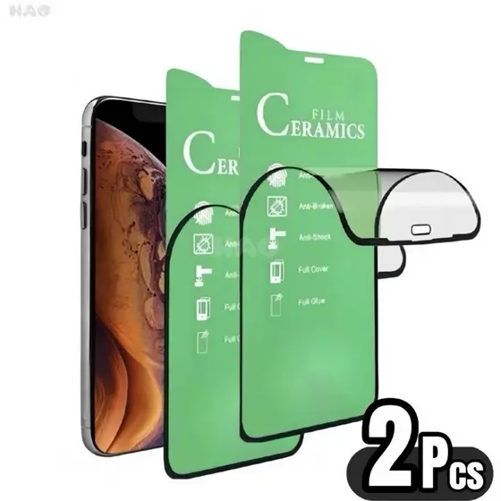 Kit 2 Peças Película de Cerâmica Para IPhone X/XS 11 12 13 14 15 16 17Pro Max