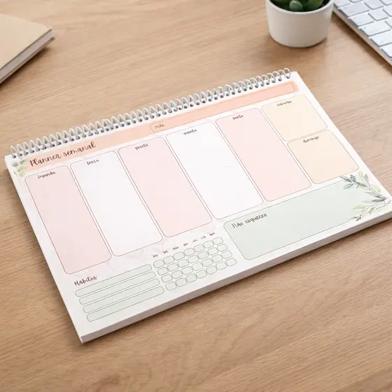 Planner Semanal de Mesa Espiral A4 52 Semanas