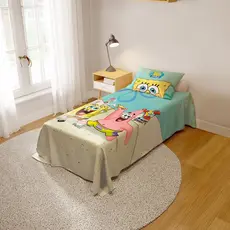 Jogo De Cama Infantil 2 Peças Lençol e Fronha Kids Bob Esponja