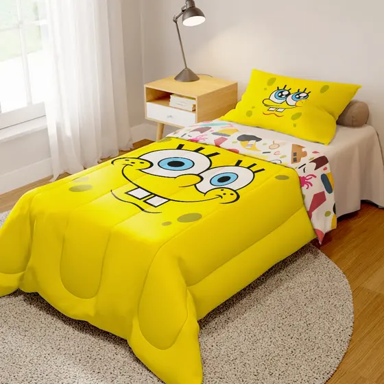 Jogo de Edredom Infantil Dupla Face Bob Esponja
